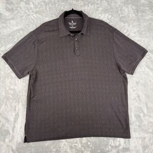 Nat Nast Mens Polo XL Gray Striped Short Sleeve Shirt Luxury Originals Casual